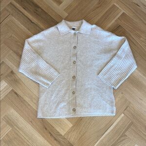 American Eagle Whoa So Soft Cream Button Up Cardigan